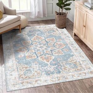 3x5 ft Washable Area Rugs Boho Vintage Neutral Modern Carpet